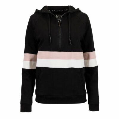 Marc New York Women's 1/4 Zip Rib Stripe Hoodie