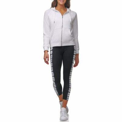 Marc New York Women's Off Duty French Terry Zip Hoodie With Raw Edge Details