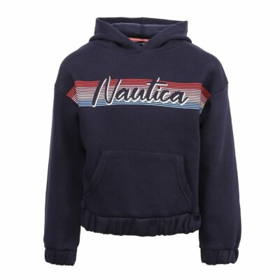 Nautica Girl's Rainbow Stripe Hoodie Popover