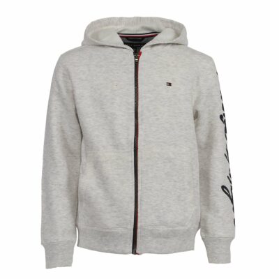 Tommy Hilfiger Boy's Script Long Sleeve Zip Front Hoodie